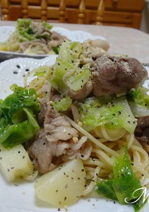 豚肉と春キャベツとじゃがいものパスタ-レシピのメイン写真