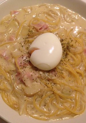 簡単！女子が喜ぶ豆乳カルボナーラ-レシピのメイン写真