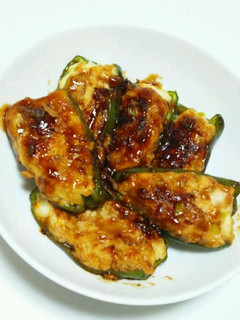 ダイエット!!ささみ豆腐のピーマン肉詰め-レシピのメイン写真