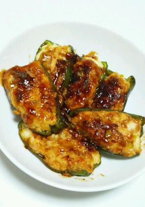 ダイエット!!ささみ豆腐のピーマン肉詰め-レシピのメイン写真