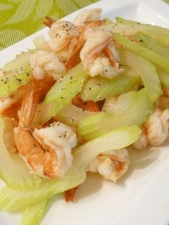 海老とセロリの塩炒め♪-レシピのメイン写真