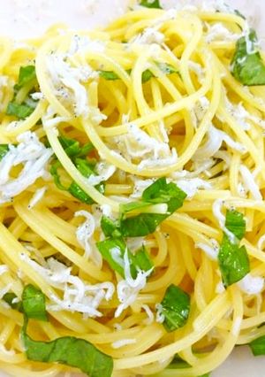 釜揚げシラスとバジルのひんやりパスタ-レシピのメイン写真