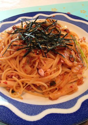 塩辛キムチスパ-レシピのメイン写真