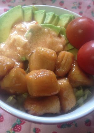 アボカドと鶏の照り焼きカレー風味丼-レシピのメイン写真