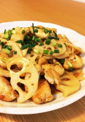 レンコン鶏肉の酢炒め煮-レシピのメイン写真