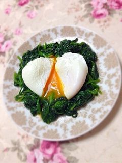 ほうれん草のポーチドエッグ添え-レシピのメイン写真