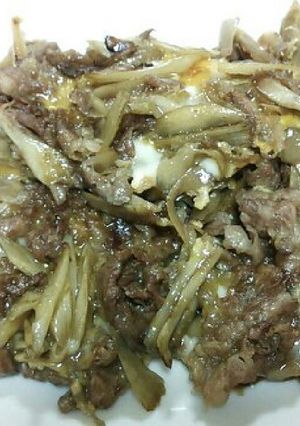 ゴボウと牛肉の卵とじ-レシピのメイン写真