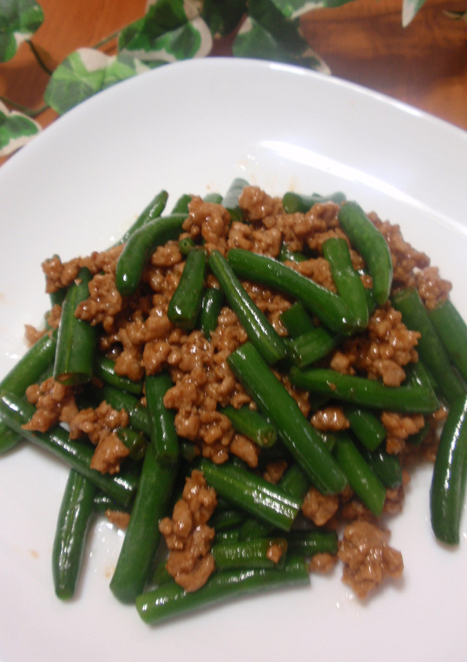 簡単中華！いんげんのひき肉炒め♪-レシピのメイン写真