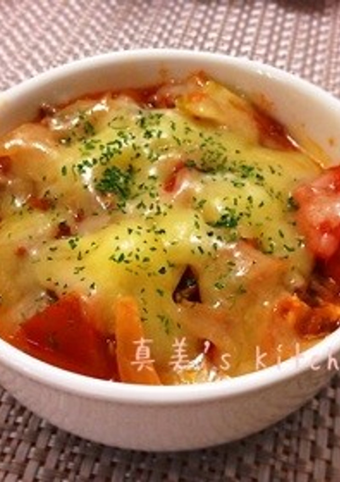 トマトと挽肉のチーズ焼き-レシピのメイン写真