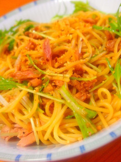 ツナと水菜の冷製和風パスタ☆-レシピのメイン写真