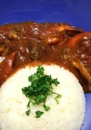 ランチにえびとブロッコリーのトマトカレー-レシピのメイン写真