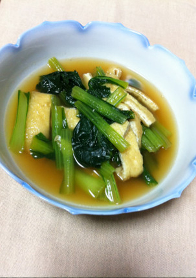 小松菜と油揚げの煮物-レシピのメイン写真