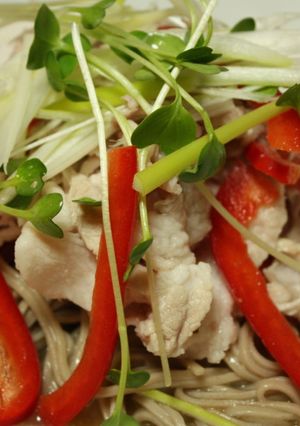 冷製豚しゃぶサラダ蕎麦（ごまダレ味）-レシピのメイン写真