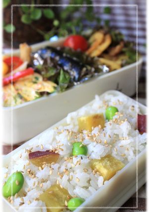 彩り弁当*さつまいもと枝豆のごはん＊-レシピのメイン写真