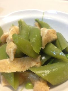 スナップえんどうと油揚げの煮物-レシピのメイン写真