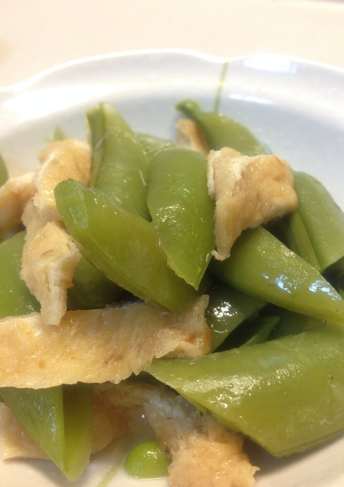 スナップえんどうと油揚げの煮物-レシピのメイン写真
