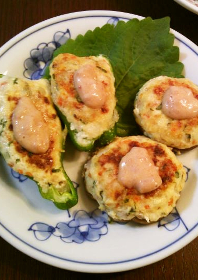 和風☆豆腐でピーマンと椎茸の肉詰め風-レシピのメイン写真