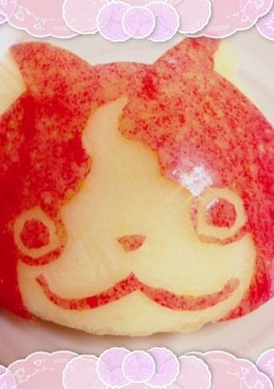 妖怪ウォッチりんごでジバニャン♫キャラ弁-レシピのメイン写真