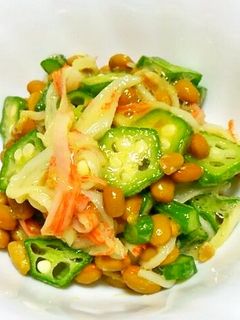 オクラとカニ蒲鉾の納豆あえ♪-レシピのメイン写真