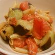 ナスとトマトの黒酢パスタ
