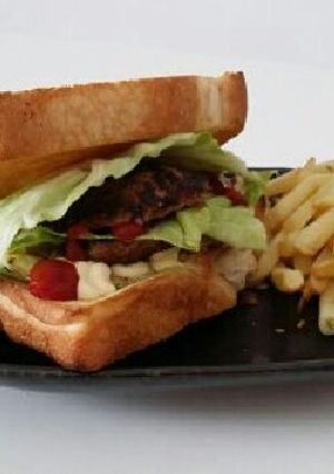 簡単 残り物ハンバーグでバーガーセット-レシピのメイン写真