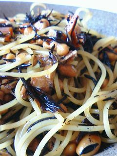 ひじき煮と納豆のスパゲティ-レシピのメイン写真