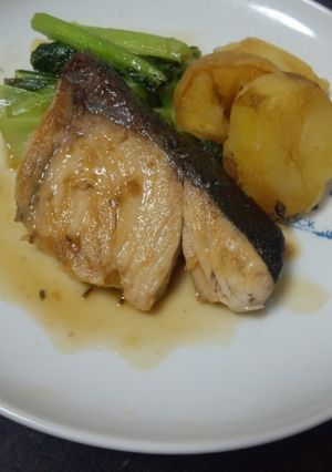 鰤の照り焼き 小松菜とジャガイモを添えて-レシピのメイン写真
