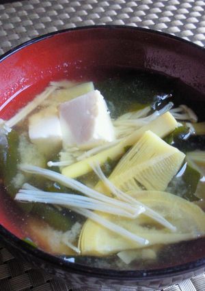 竹の子。豆腐。わかめの味噌汁★-レシピのメイン写真