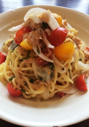 簡単★彩り野菜とツナの冷製パスタ-レシピのメイン写真