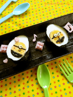 味付け卵ミニオン☆軍艦巻き♪-レシピのメイン写真