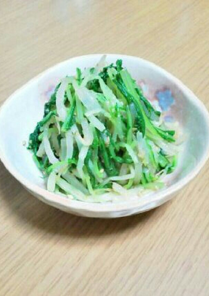 簡単!!もやしと水菜のゴマ和え♪-レシピのメイン写真