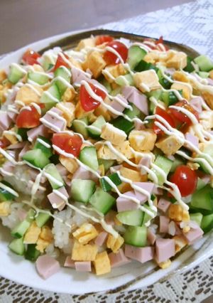 きのこの入ったサラダちらし-レシピのメイン写真