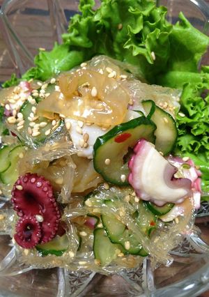 簡単♪ タコと糸寒天の酢の物-レシピのメイン写真