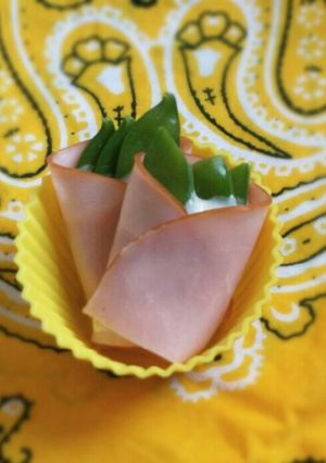 絹さやのハム巻き（きゅうりやブロでも☆）-レシピのメイン写真