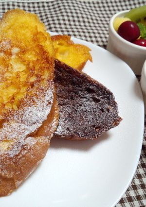 卵液使いきりフレンチトースト＊ココアもね-レシピのメイン写真