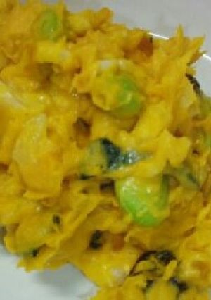 カボチャと玉ねぎと枝豆と干しぶどうサラダ-レシピのメイン写真
