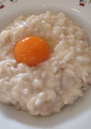 冷飯（麦飯）でリゾット（カルボナーラ風）-レシピのメイン写真