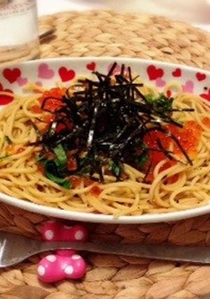 いくらと大葉のパスタ、ニンニクバター醤油-レシピのメイン写真