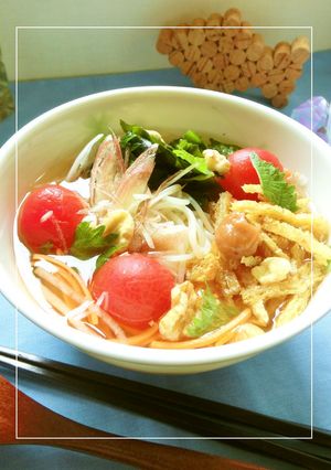 野菜たっぷり♡凍トマトの梅風味和風冷麺-レシピのメイン写真