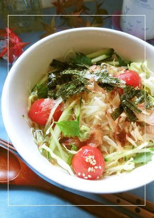 海苔おかか梅わさび❀和で味わう冷麺-レシピのメイン写真