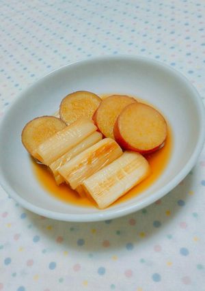 〖薩摩芋と焼きネギのこっくり煮物♡〗-レシピのメイン写真