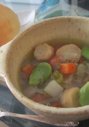 新玉ねぎと空豆のリボリータ-レシピのメイン写真