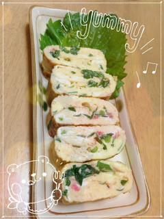 ふっくらジューシーにらと桜海老の卵焼き-レシピのメイン写真