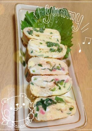 ふっくらジューシーにらと桜海老の卵焼き-レシピのメイン写真