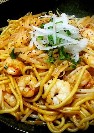 ピリ辛♪海老モヤシ焼きそば-レシピのメイン写真