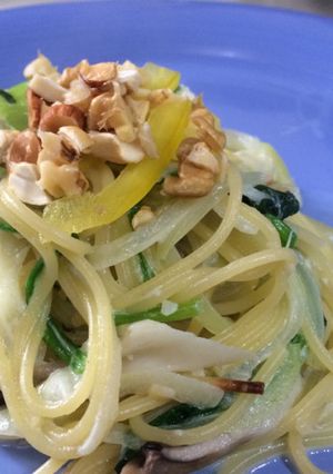 香ばしいナッツ野菜クリームスパゲティー-レシピのメイン写真