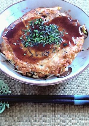 カルシウムたっぷり、ヘルシーお好み焼き-レシピのメイン写真