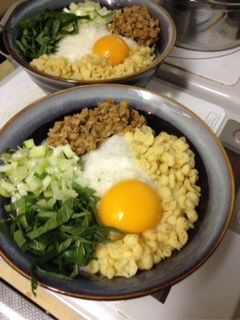 納豆トロロ蕎麦ヽ( ´¬`)ノ-レシピのメイン写真
