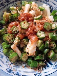 簡単!オクラと長芋の梅おかか和え-レシピのメイン写真