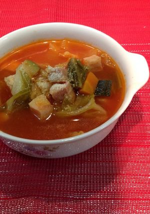 トマトホール缶でミネストローネ-レシピのメイン写真